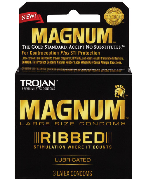 Trojan Magnum Ribbed Condoms 3 Pack