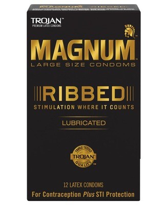 Trojan Magnum Ribbed 12 Pack