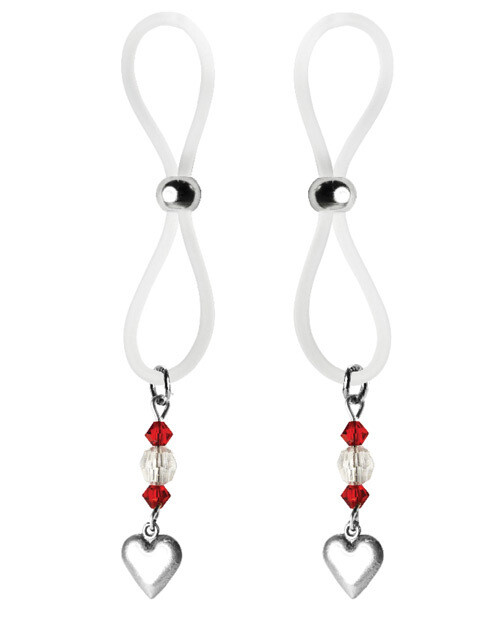 Bijoux De Nip Nipple Halos  - Red Hearts