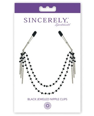 Sincerely Black Jeweled Nipple Clamps Sincerely Black Jeweled Nipple Clamps