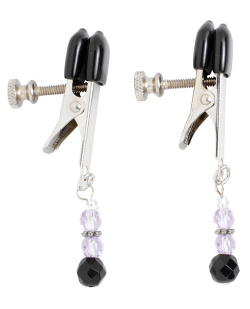 Spartacus Adjustable Nipple Clamps - Purple Jewels