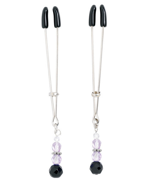 Spartacus Tweezer Nipple Clamps - Purple Jewels