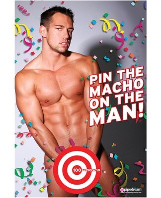 Pin The Macho On The Man Party Game