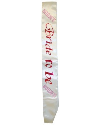 Bride To Be Sash - White