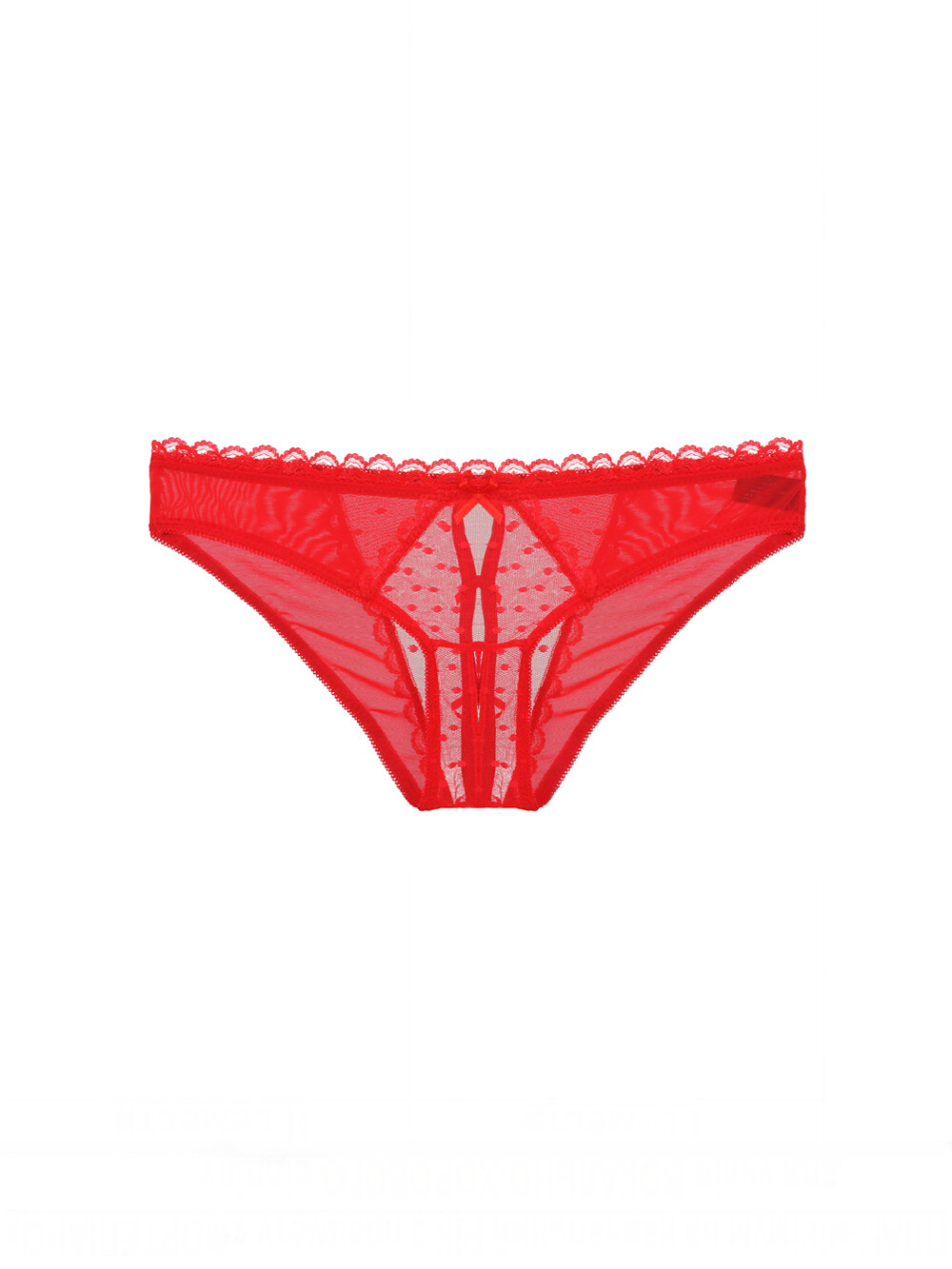 Youmita Mesh Crotchless Panty - Cherry