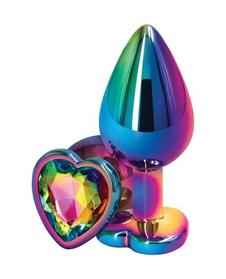 Rear Assets Multicolor Metal Plug - Medium - Rainbow Heart