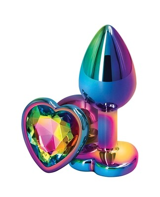 Rear Assets Multicolor Metal Plug - Small - Rainbow Heart