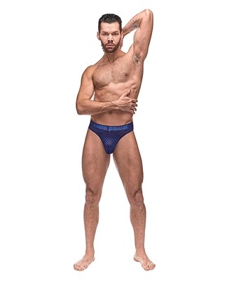 Male Power Diamond Mesh Bong Thong - Blue