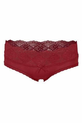 Youmita Lace Trimmed Hipster Panty - Red