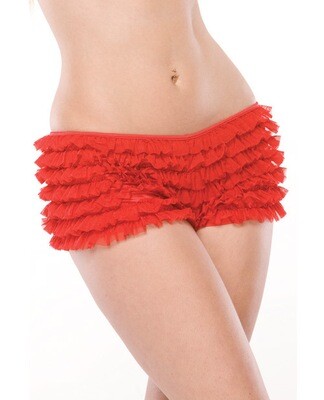 Coquette Ruffle Boyshorts - Red