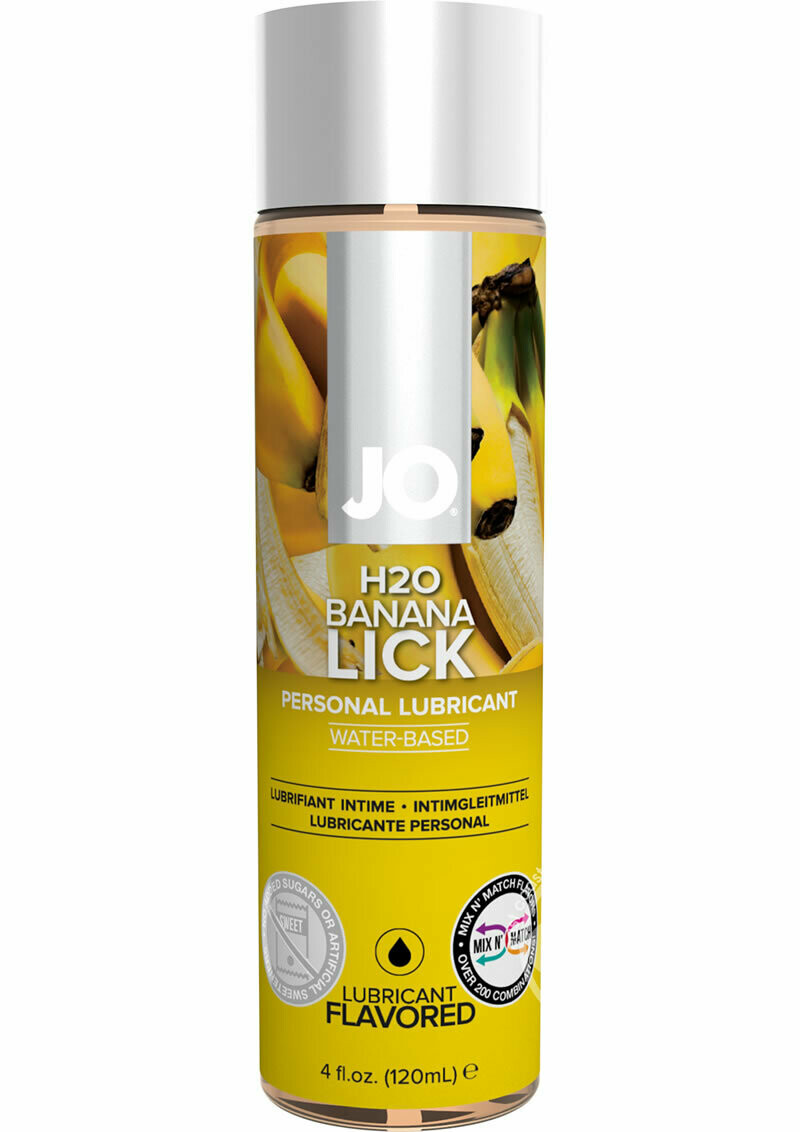 System JO H2O Flavored Lubricant - Banana Lick 4 oz.