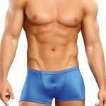 Male Power Satin Pouch Short Blue Male Power Satin Pouch Short Blue