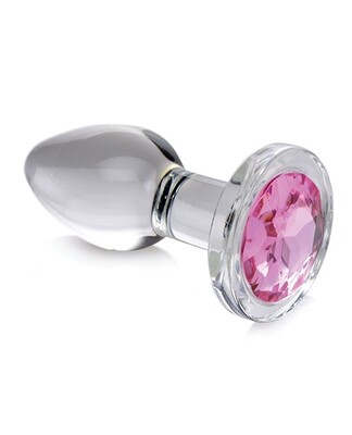 Booty Sparks Pink Gem Glass Plug Small