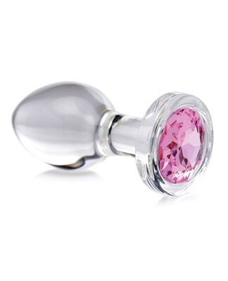 Booty Sparks Pink Gem Glass Plug Medium