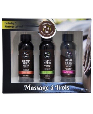 Earthly Body Massage A Trois Lotion Gift Set - Isle Of You, Naked In The Woods & Skinny Dip 2 oz.