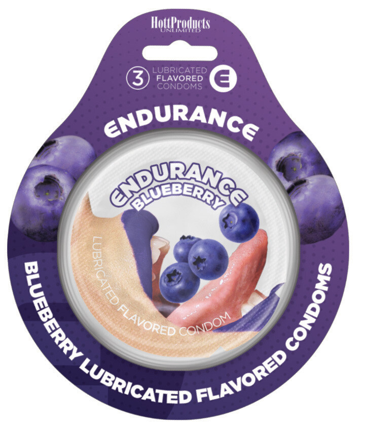 Endurance Flavored Condoms 3 pack - Blueberry