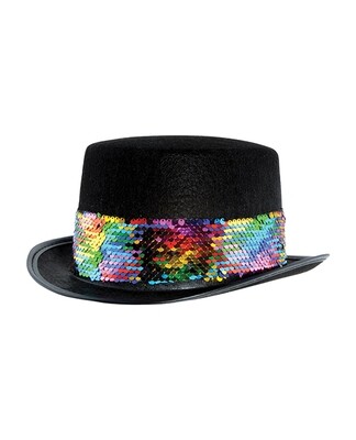 Pride Felt Topper w/Rainbow Sequin Band Pride Felt Topper w/Rainbow Sequin Band