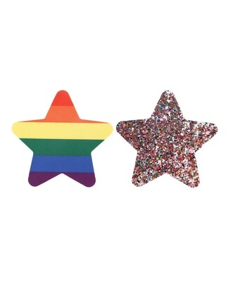 Peekaboos Pride Rainbow Glitter Stars Pasties 2 Pack