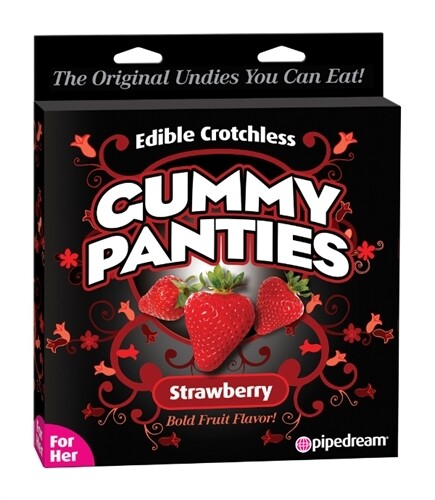 Gummy Open Crotch Panties - Strawberry