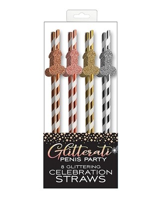 Glitterati Penis Cocktail Straws 8 Pack