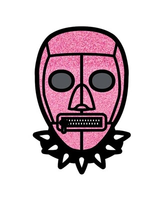 Wood Rocket Bondage Mask Pin - Pink