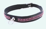 Plesur 2 Row Stone Collar w/D-Ring - Pink