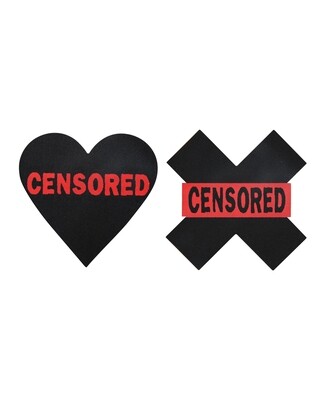 Peekaboos Censored Hearts & Xs Pasties 2 Pack