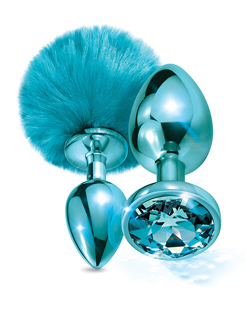 Nixie Metal Jeweled &amp; Pom Pom Plug Set - Blue