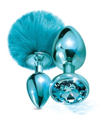 Nixie Metal Jeweled &amp; Pom Pom Plug Set - Blue