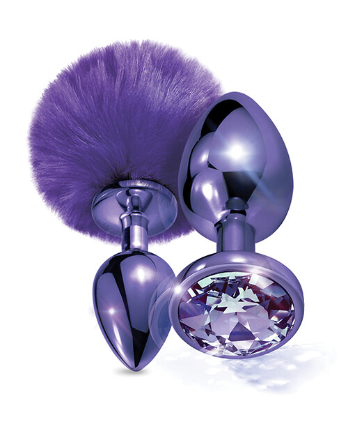 Nixie Metal Jeweled &amp; Pom Pom Plug Set - Purple