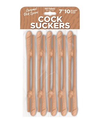 Cock Suckers Straws 10 Pack - Caramel