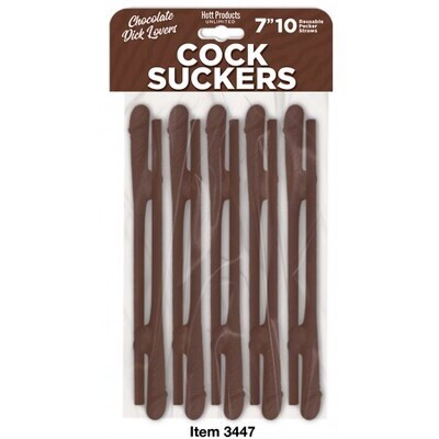 Cock Suckers Straws 10 Pack - Chocolate