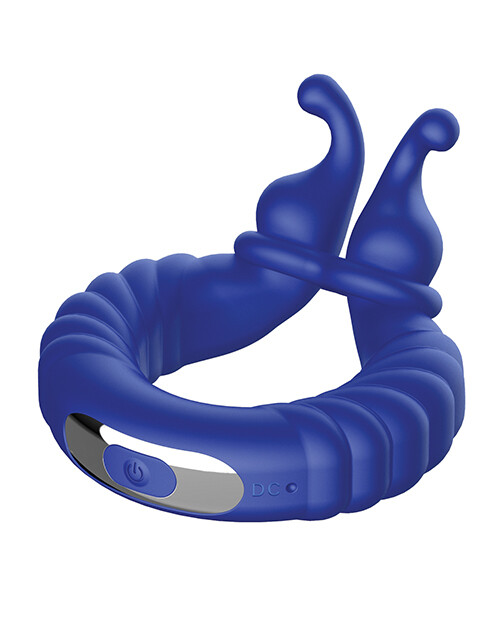 Forto F-24 Rechargeable Cock Ring - Blue