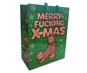 Merry Fucking Christmas Gingerbread Gift Bag