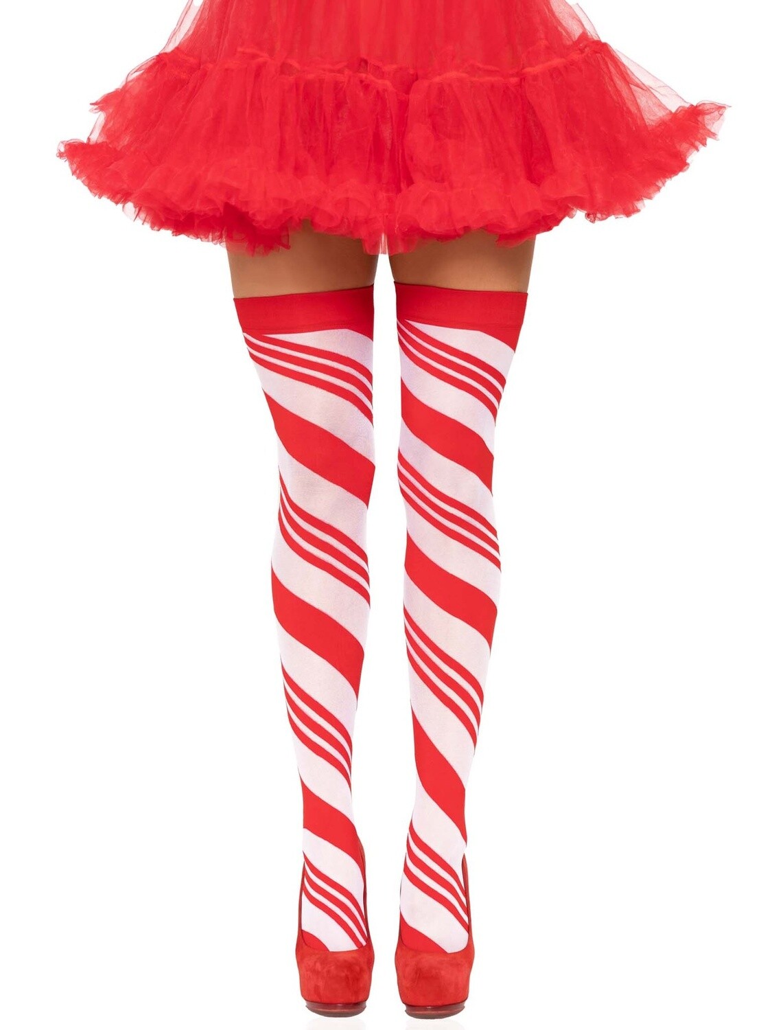 Leg Avenue Candy Cane Thigh High One Size