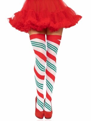 Leg Avenue Holiday Ribbon Thigh High One Size