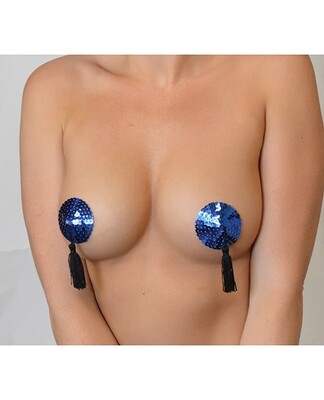 Sequin Tassel Pasties - Royal Blue