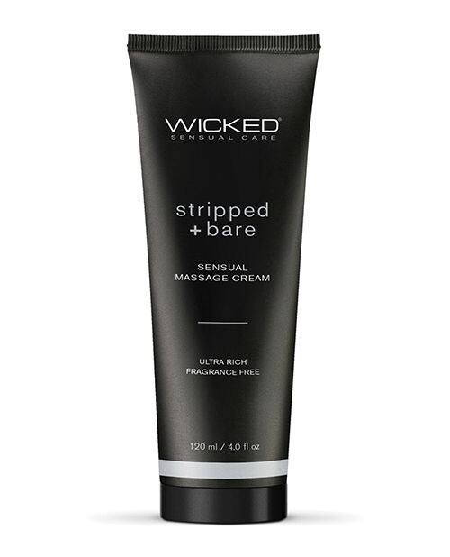 Wicked Sensual Care Massage Cream - Stripped &amp; Bare Unscented  4 oz.