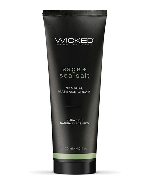 Wicked Sensual Care Massage Cream - Sage &amp; Sea Salt 4 oz.