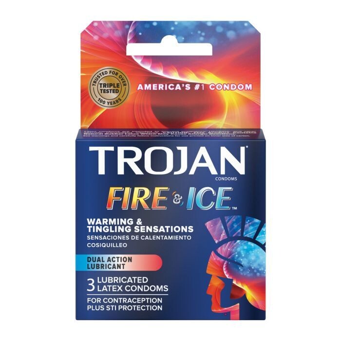 Trojan Fire &amp; Ice Condoms 3 Pack