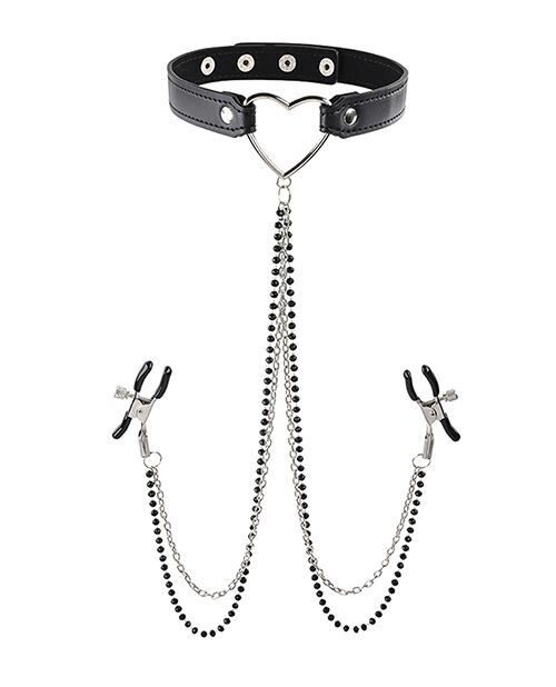 Sex &amp; Mischief Amor Collar &amp; Nipple Clamps