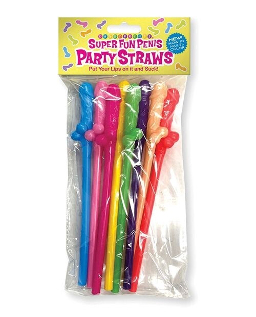 Super Fun Penis Party Straws - Multi 8 Pack
