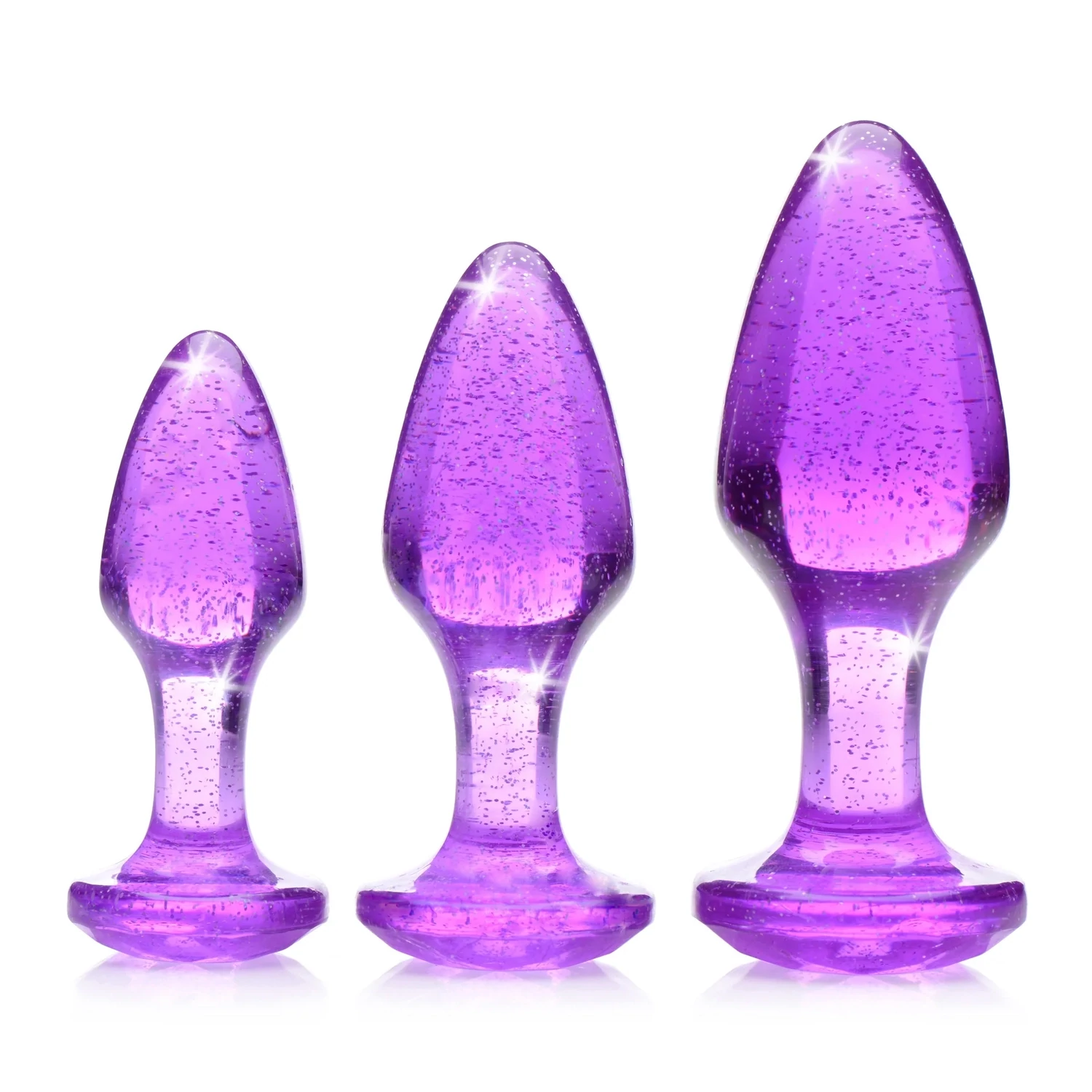 Booty Sparks Glitter Plug Set - Purple