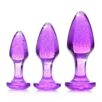 Booty Sparks Glitter Plug Set - Purple