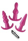 Frisky Thrill Trio Vibrating Anal Plug Set - Pink