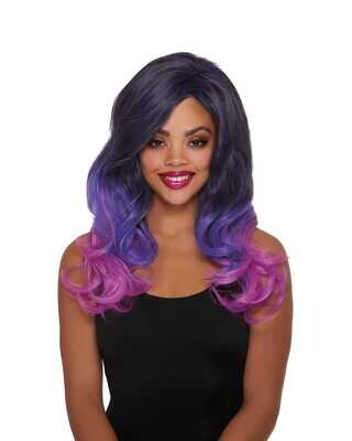Dreamgirl Long Wavy Hombre Wig - Purple