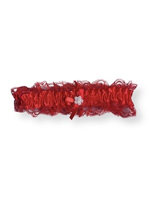 Satin Leg Garter - Red