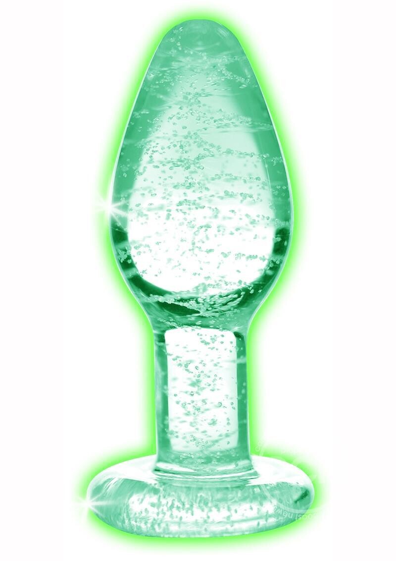 Booty Sparks Glow In The Dark Glass Anal Plug - Small