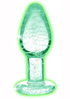 Booty Sparks Glow In The Dark Glass Anal Plug - Small