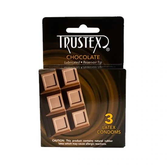 Trustex Flavored Lubricated Condoms 3 Pack - Chocolate